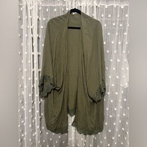 Maurice’s Olive Green Kimono with Lace Trim